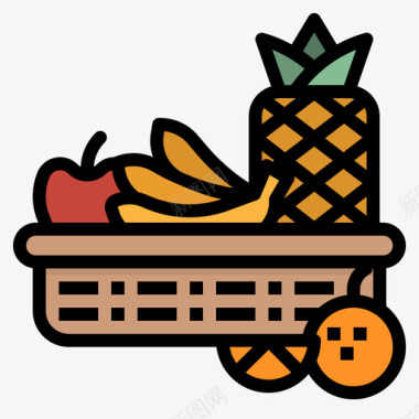 水果超市85线性颜色图标图标