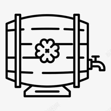 桶装啤酒三叶草圣帕特里克节图标图标