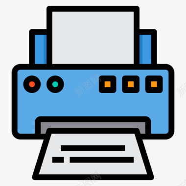 办公室图标概述打印机文具和办公室16线性颜色图标图标
