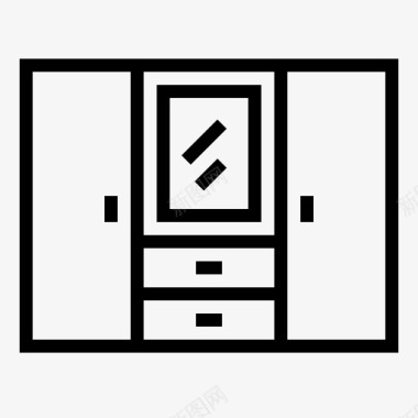 三层衣柜衣柜橱柜图标图标