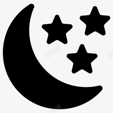 夜晚睡前月亮图标图标