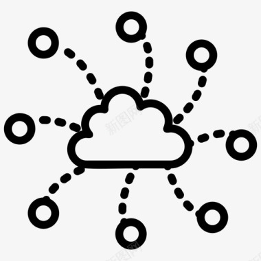 连接互通云连接云计算云托管图标图标