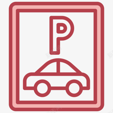 停车标志停车位32红色图标图标