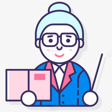 教授网络教育28线性颜色图标图标