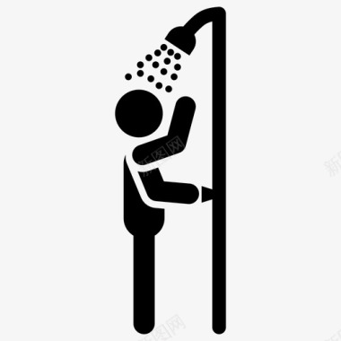 洗澡身体冲洗清洁图标图标