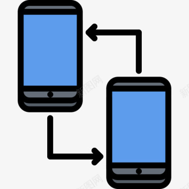 科技传输数据传输34号电话彩色图标图标