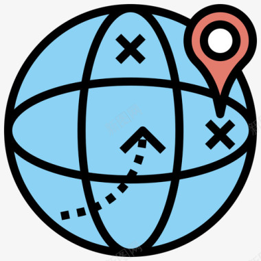 全球数码游牧民5线性颜色图标图标