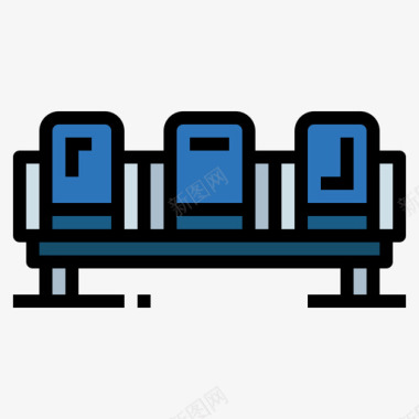 彩色通用3个直线座位图标图标