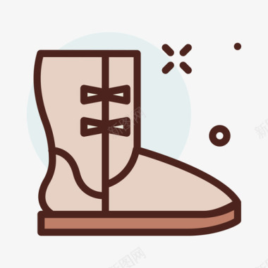 雪地靴衣服132线性颜色图标图标