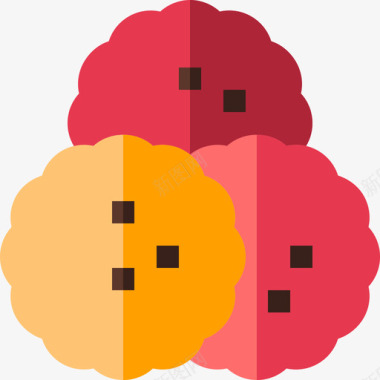 肉丸食品195扁平图标图标