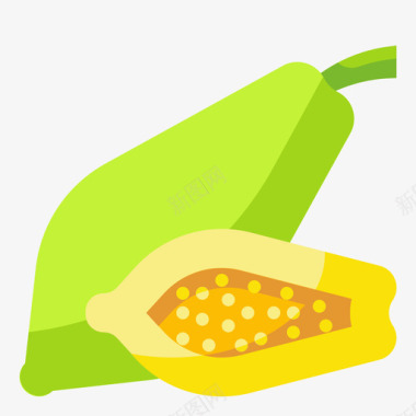 木瓜水果和蔬菜49扁平图标图标