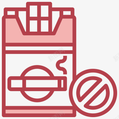 红色收纳盒禁止吸烟健康81红色图标图标