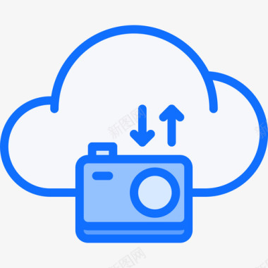 云存储摄影师3蓝色图标图标