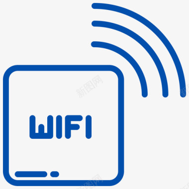 Wifi路由器设备9蓝色图标图标