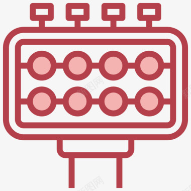 聚光灯足球88红色图标图标