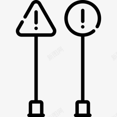 警告标志警报警报和警告3线性图标图标