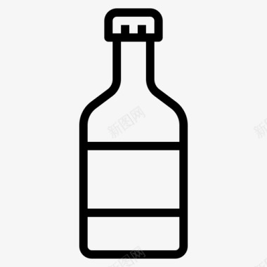 啤酒瓶瓶和容器线性图标图标