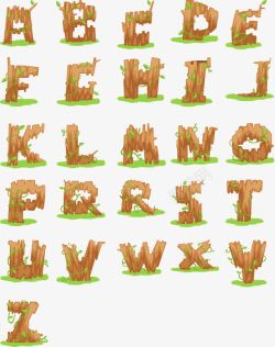 木制英文字母素材