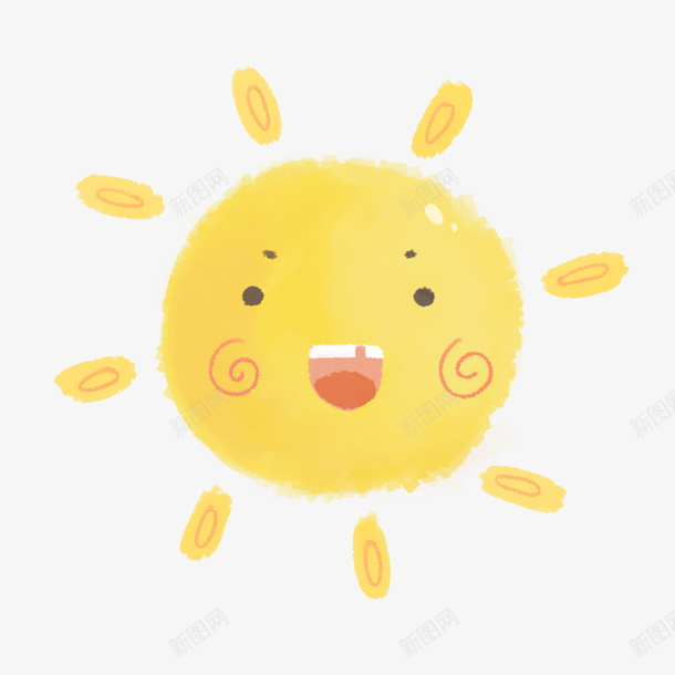 可爱的小太阳啊png免抠素材_88icon https://88icon.com 卡通 发光发热 可爱 太阳 手绘 黄色