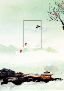 古风中国画海报背景背景