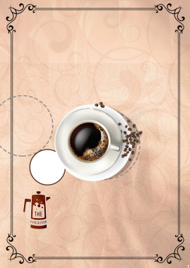欧式复古大气美味咖啡美食背景素材背景