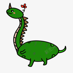 长脖子绿色恐龙素材