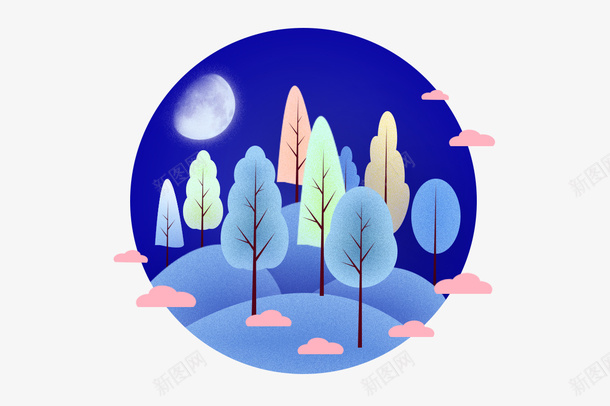 夜晚肌理插画png免抠素材_88icon https://88icon.com 夜晚 插画 肌理插画 自然