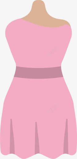 粉色露背扁平卡通裙子素材