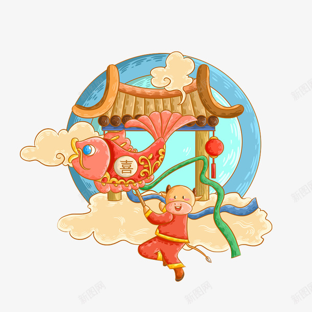 可爱喜庆的牛牛3psd免抠素材_88icon https://88icon.com 喜庆 跳舞的牛 卡通牛 喜庆的牛