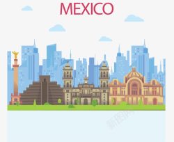 墨西哥旅游宣传海报矢量图素材