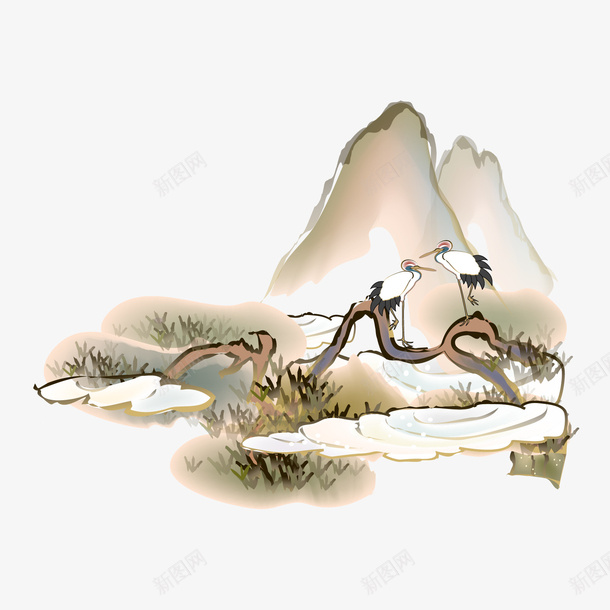 中国古风山水画水墨画2png免抠素材_88icon https://88icon.com 中国 传统风景画 古风 山水画 水墨画