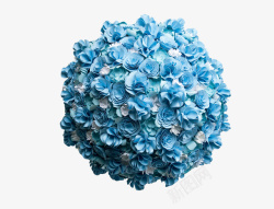 花团悬挂蓝色花球团高清图片