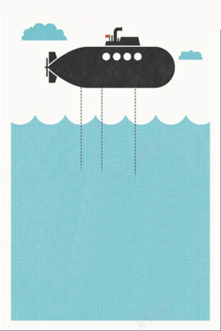 卡通潜艇儿童卡通潜艇大海广告背景高清图片