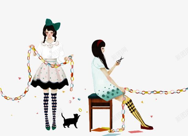 剪剪纸的女孩png免抠素材_88icon https://88icon.com 剪纸 坐着 坐着的小朋友 女孩 漂亮 站着 纸 黑猫