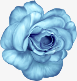 卡通手绘蓝色玫瑰花素材