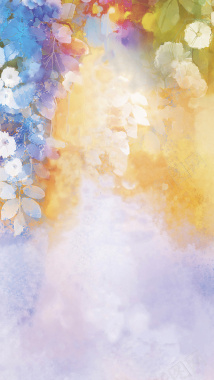 水彩手绘花卉展板背景背景