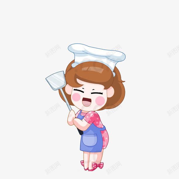 卡通紧紧抱着锅铲的新手厨娘png免抠素材_88icon https://88icon.com 卡通厨娘 害怕的厨娘 抱着锅铲 新手厨娘