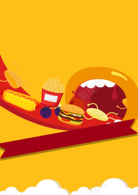 卡通吃货节海报背景背景