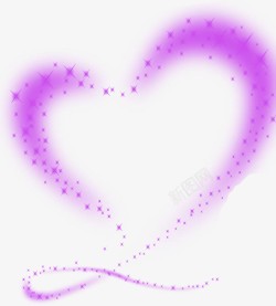 紫色浪漫心形素材