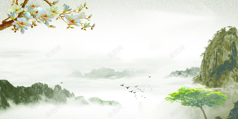 中国风山水图背景图片免费下载-素材jljpoofbj-88ICON