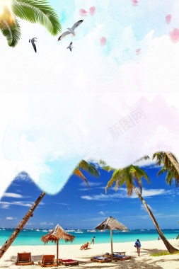夏威夷旅游创意海报背景背景