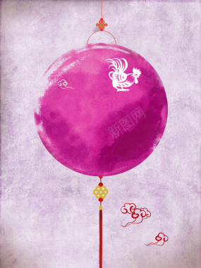紫色灯笼梦幻新年节日背景背景