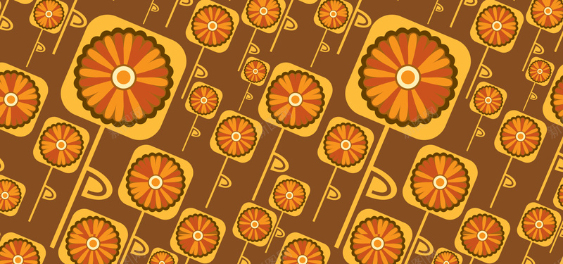 橙色花卉图案背景背景