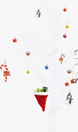挂树挂礼物的圣诞树高清图片