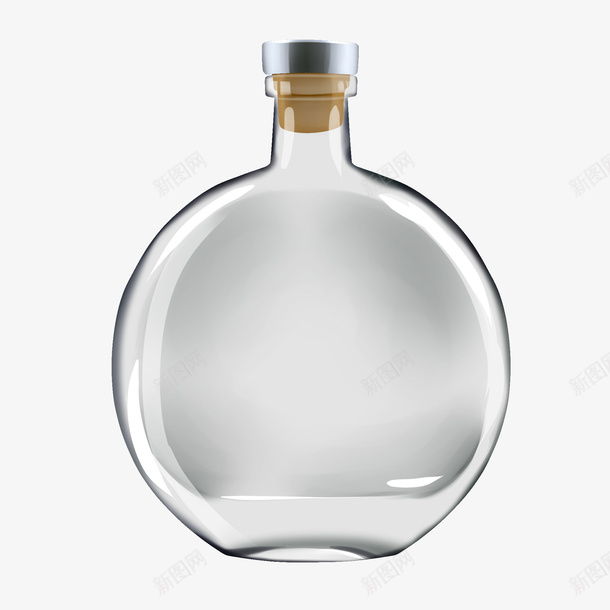 圆形透明白酒瓶png免抠素材_88icon https://88icon.com 圆形瓶 白酒样机 白酒瓶 透明瓶 酒瓶
