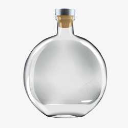 圆形瓶香水圆形透明白酒瓶高清图片