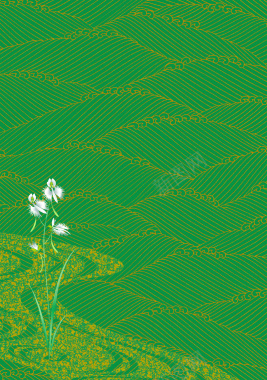 绿色水纹花朵背景素材背景