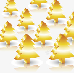 金色圣诞树花纹矢量图素材