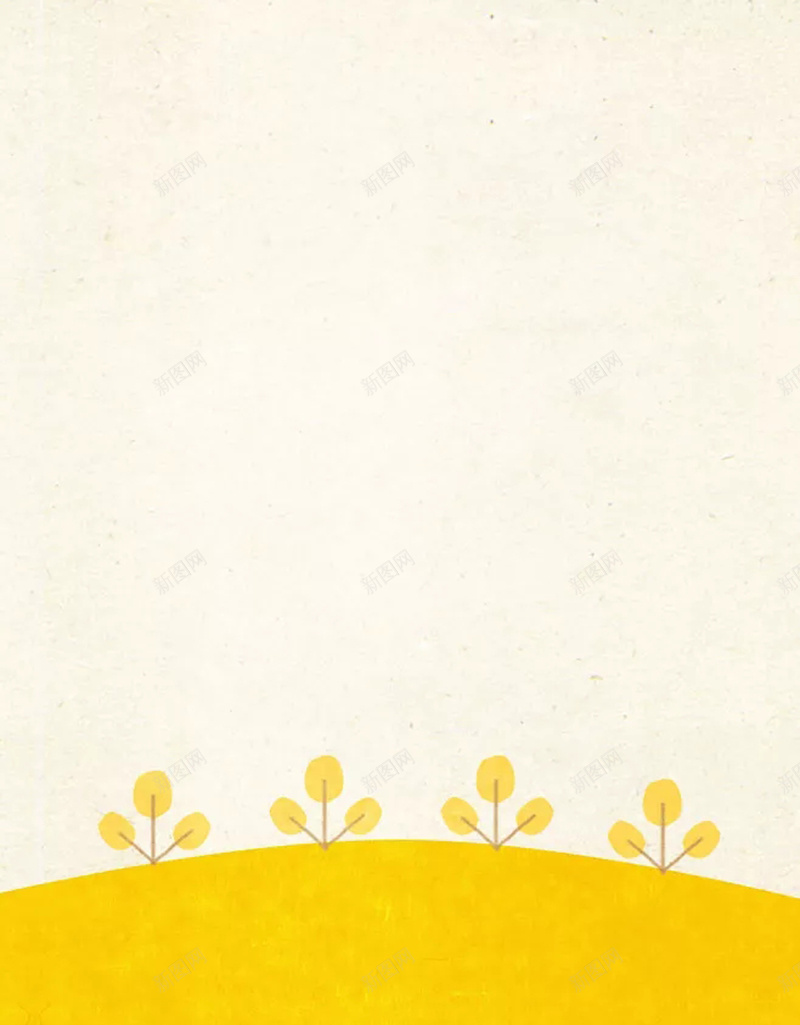 黄色简约海报psd设计背景_88icon https://88icon.com 分层 浅色调 清新 空白 简单 简约 花朵 黄色