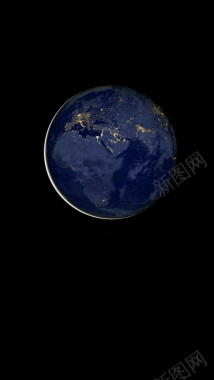 黑色圆形地球科技H5背景背景